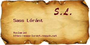 Sass Lóránt névjegykártya
