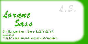 lorant sass business card